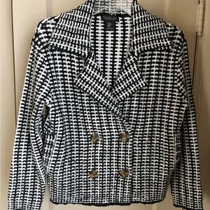 Rachel Zoe Black and White Houndstooth Blazer